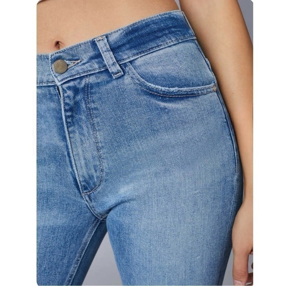 DL 1961 BRIDGET BOOT CROPPED HIGH RISE INTRASCULPT DENIM DARK SEA VIEW Size 25 - Picture 3 of 9